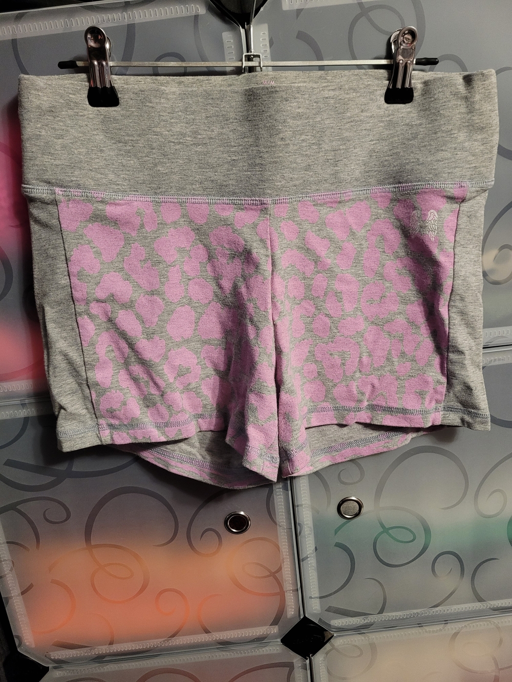 Victoria's Secret Grey & Pink Leopard Athletic Shorts